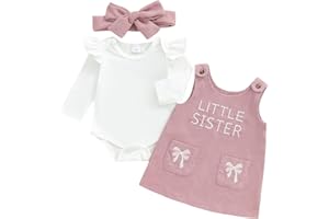 MoZiKQin Baby Girl Halloween Outfit Long Sleeve Ruffle Romper Ghost Embroidery Overall Dress Headband Cute Fall Clothes