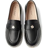 BEAU TODAY Loafers for Women,Womens Penny Loafers,Casual Slip-on Leather Flat Shoes,Breathable Lightweight Handmade Work Shoes