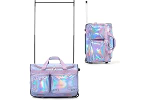 Fanwoli 23" Dance Bag with Garment Rack | Prism-Glowing Collection | Waterproof Iridescent Fabric | Ideal Competition Duffle 