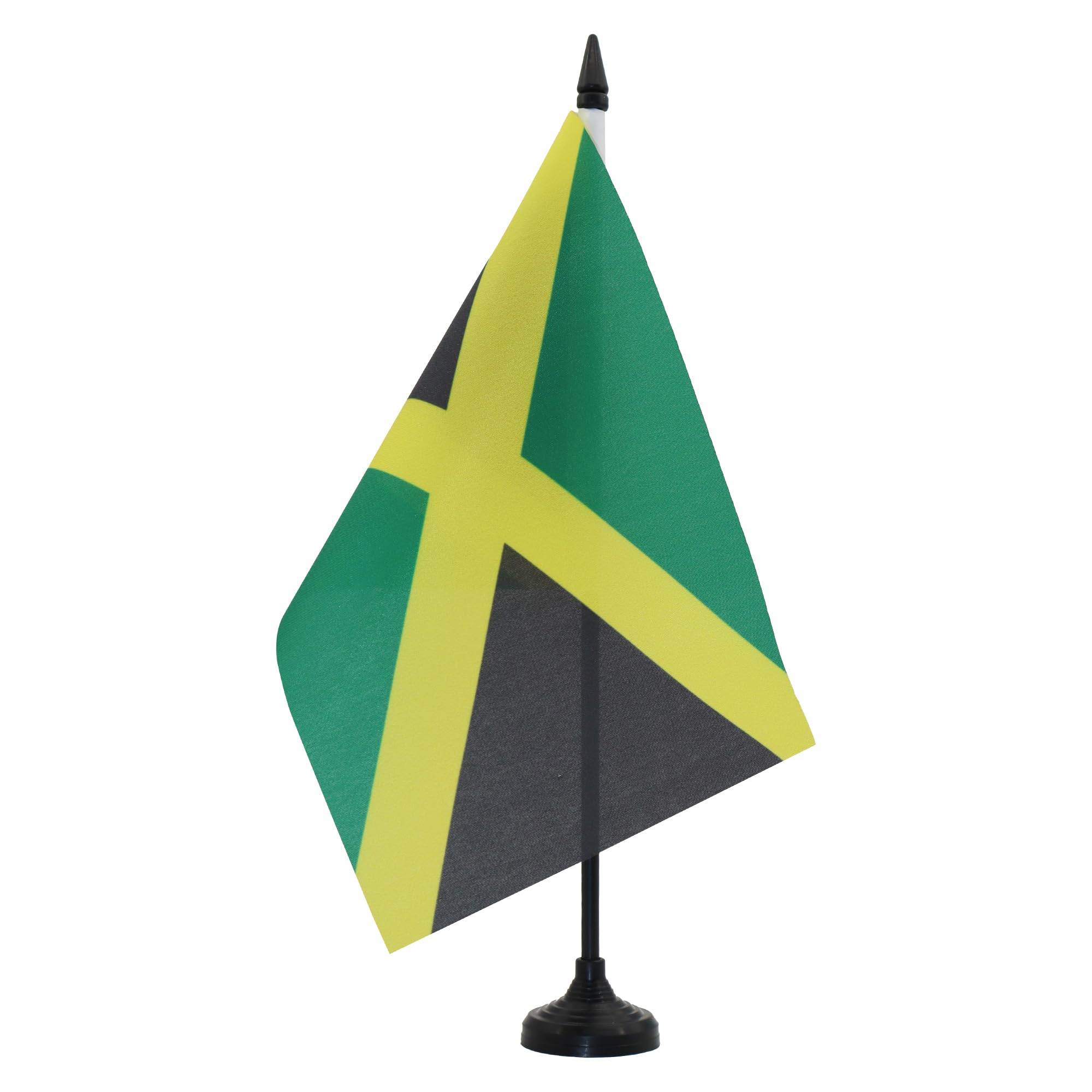AZ FLAG Jamaica Table Flag 5'' x 8'' - Jamaican Office Decoration 100% Polyester 21 x 14 cm - Mini Desk Flag with Pole and Black Plastic Base โ image 1