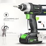 GALAX PRO 20V Cordless Impact Driver 0-2800RPM 6 Bits Battery Charger view 2