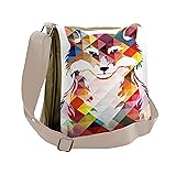 Lunarable Modern Messenger Bag, Fractal Fox of the