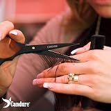 Candure 6.5 Hair Scissors with Comb Leather Pouch Professional Stainless Steel view 7