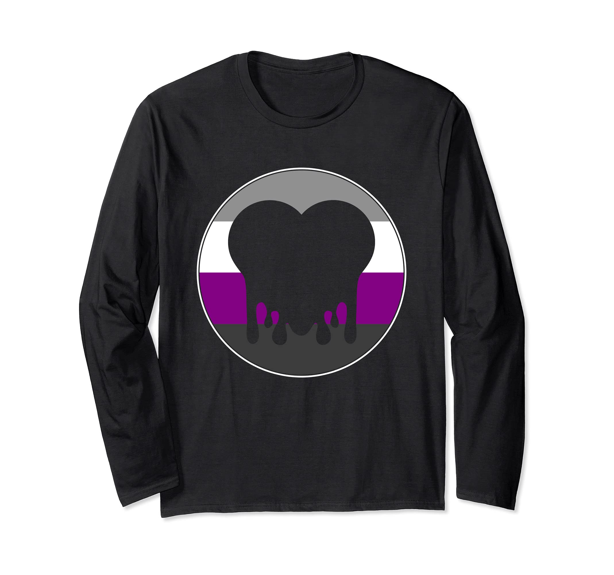 Asexual Flag Heart Ace Pride Asexuality Demi Queer Asexual Long Sleeve T-Shirt