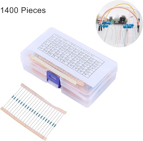 Golden^Kit surtido de resistencias de litio, 1400 unidades, 70 valores, 1 % electrónica, 1/