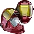 TAKAFORCE Flip Up Auto Darkening Welding Helmet with Large 180° Panoramic Viewing Screen, Side View, True Color, Highest Optical Class 1/1/1/1, 4 Sensor, 9-12/13-15 Variable Welding Shades