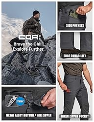 CQR Men's Active Flex Tactical Pants, Water
