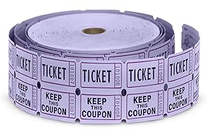 HENRY DOTS 50/50 Raffle Tickets Double Roll Light Purple - 2000 Ticket Count Per Roll - Easy Tear Away Stubs for Contact Info - Raffle Drum Tickets Roll for Drinks, Carnival, Chinese Auction, Events