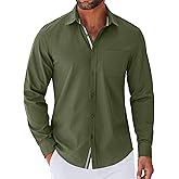 COOFANDY Men's Long Sleeve Casual Button Down Shirts Untucked Shirts for Men Regular Fit Dress Shirt