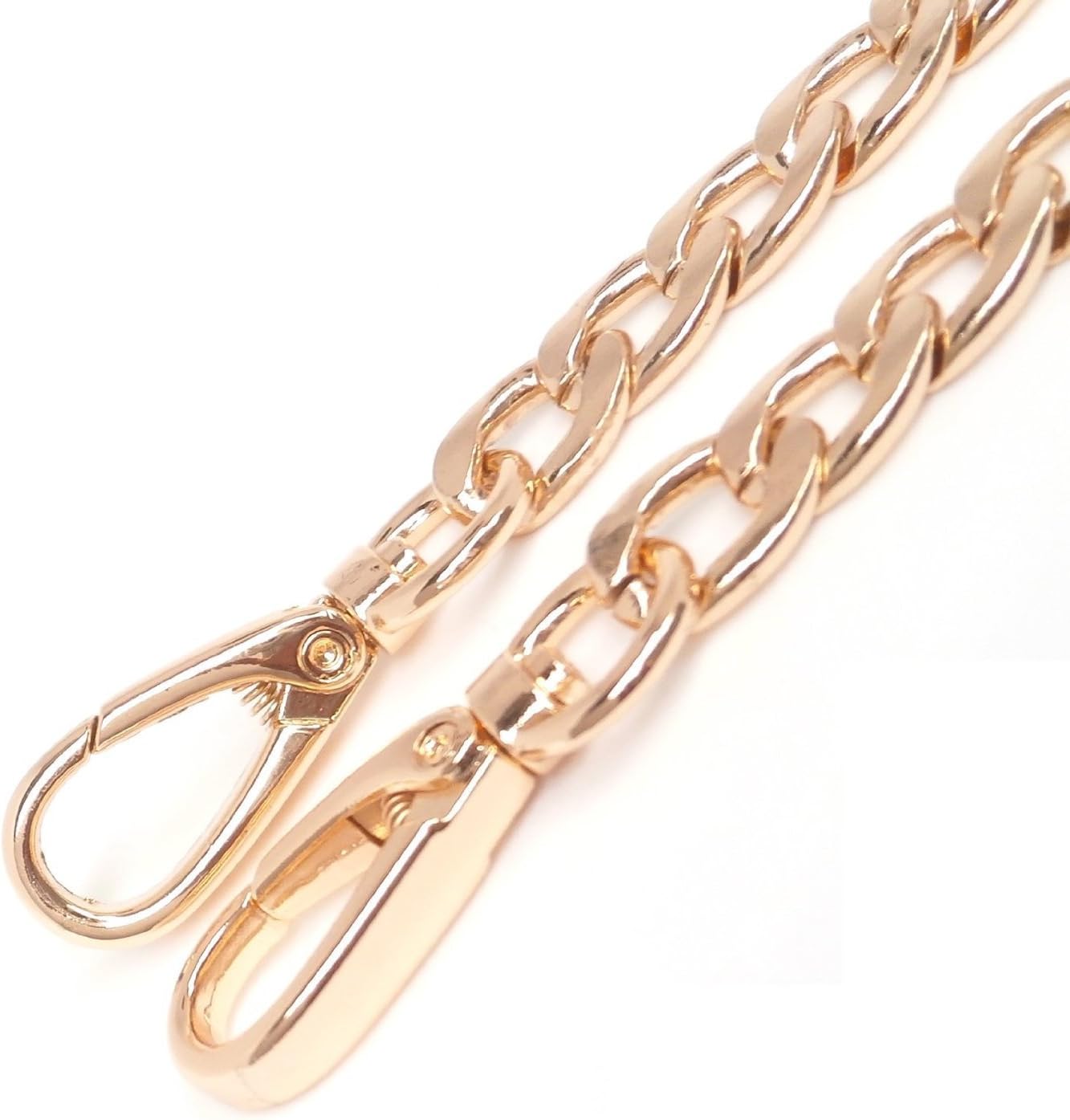 Top-end 12mm Width Gold Tone Flat Metal Iron Handbag Chains Handles Purse Handles Chains Shoulder Straps 27.6 Inches