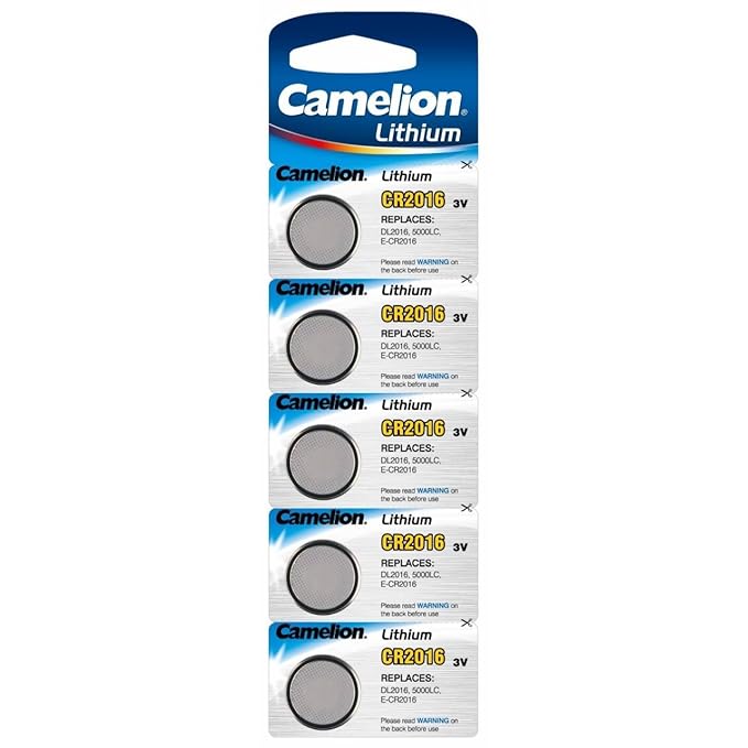 Camelion Lithium Knopfzelle CR 2016 5er Blister, Lithium, 3V