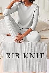 Ekouaer Womens Ribbed Knit Pajama Sets 2 Piece