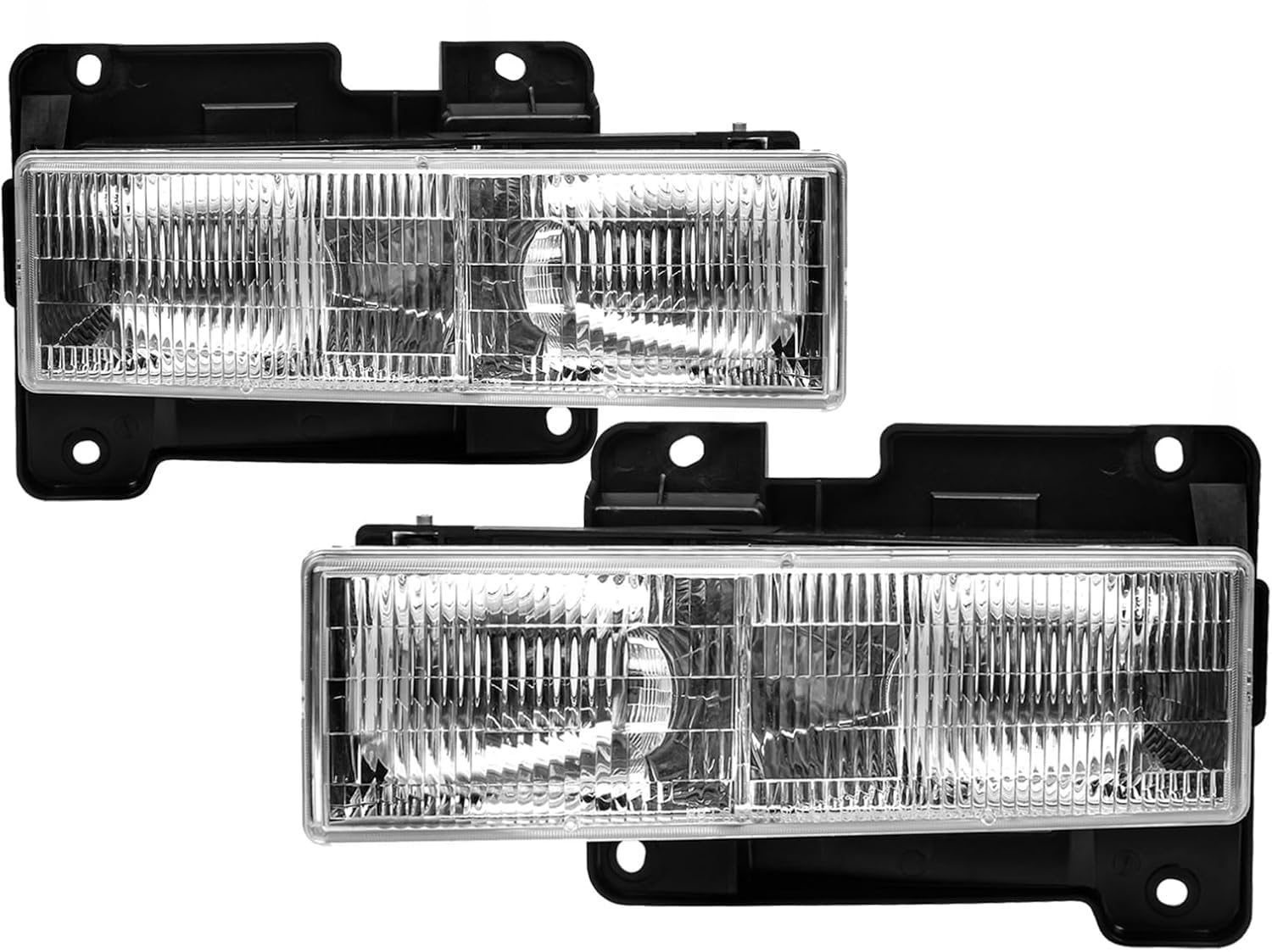 Photo 1 of corkiauto 2Pcs Headlights Assembly compatible with 1988-2002 Chevy Silverado GMC 1500 2500 3500 Suburban,1992-1999 Blazer,1995-2000 Tahoe Halogen Head Light Headlamp, Replace #GM2502101 GM2503101