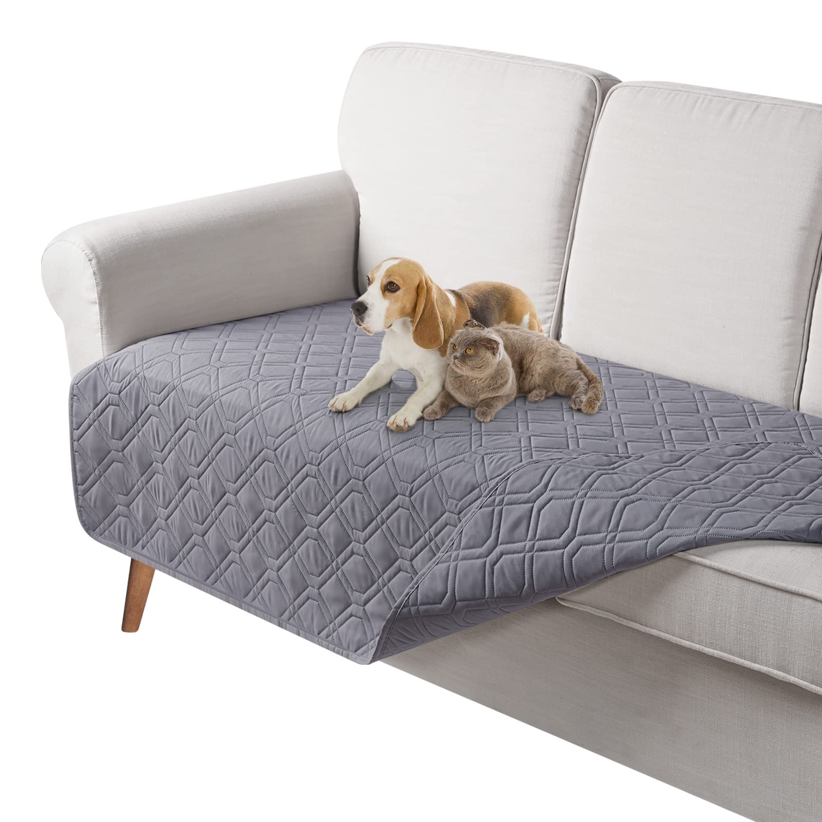 TAOCOCO Reversible Waterproof Sofa Cover: Sofa Bed Cover, Waterproof Furniture Protector Couch Cover, Sofa Slipcovers, Dog Sofa Bed(Pale Grey, 107 * 132CM) — image 1