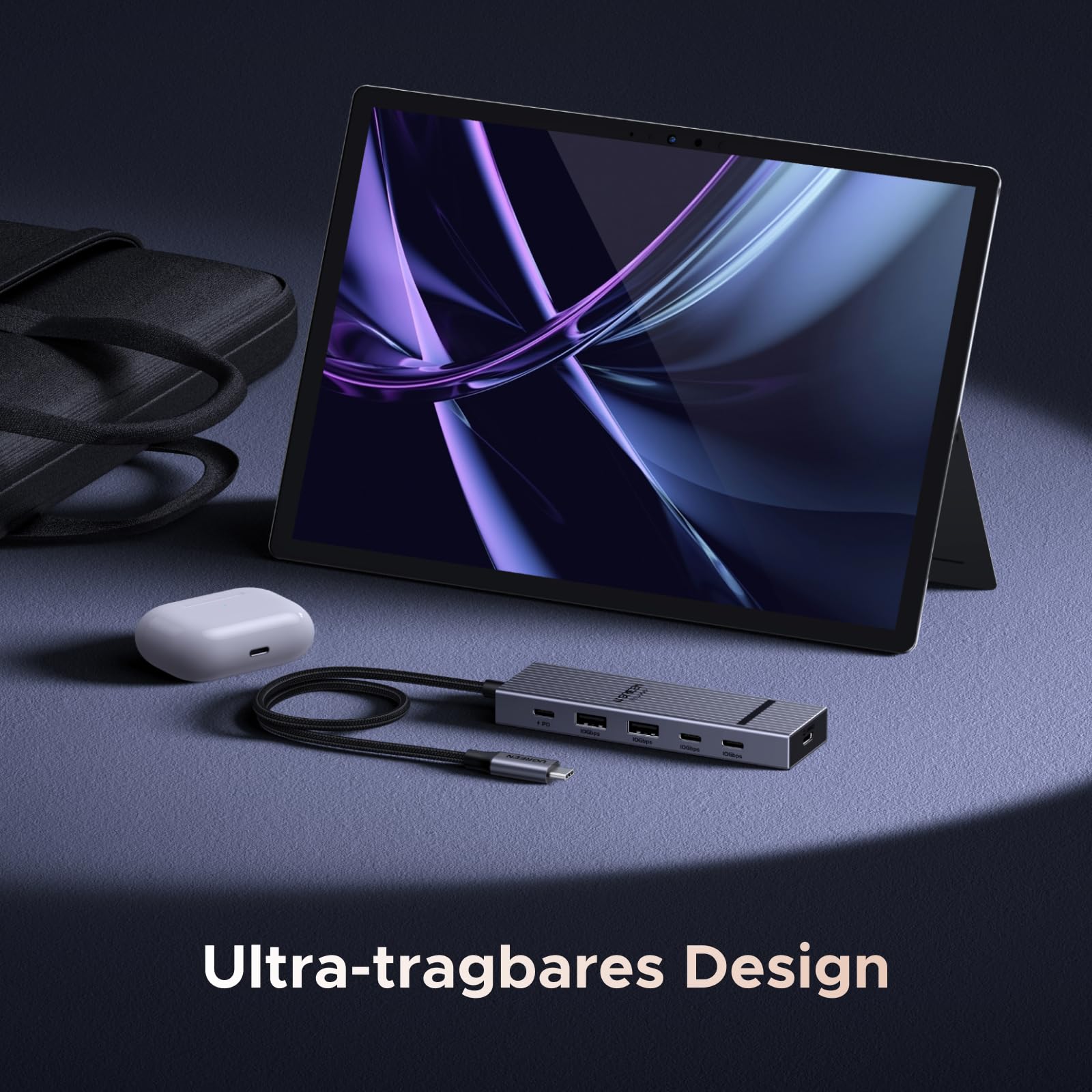 UGREEN Revodok Pro USB C Video Hub, Docking Station mit 4K@60Hz USB-C Anschluss, 10Gbps USB 3.2 Datenports, PD 100W, Multiport Adapter Kompatibel mit Tragbarem Monitor, AR-Brille, MacBook usw. 6