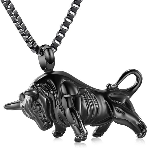 Cabeza De Toro Collar Para Hombre Colgante De Acero Inoxidable Tono Dorado 874514
