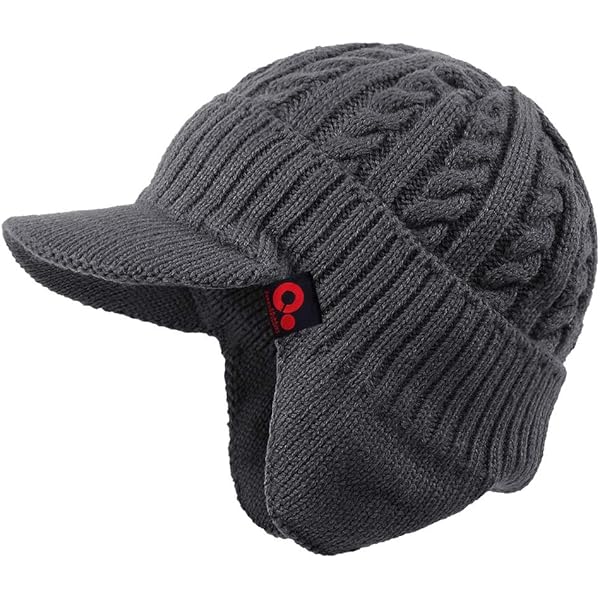 Janey&Rubbins Winter Outdoor Sports Visor Beanie with Earflaps