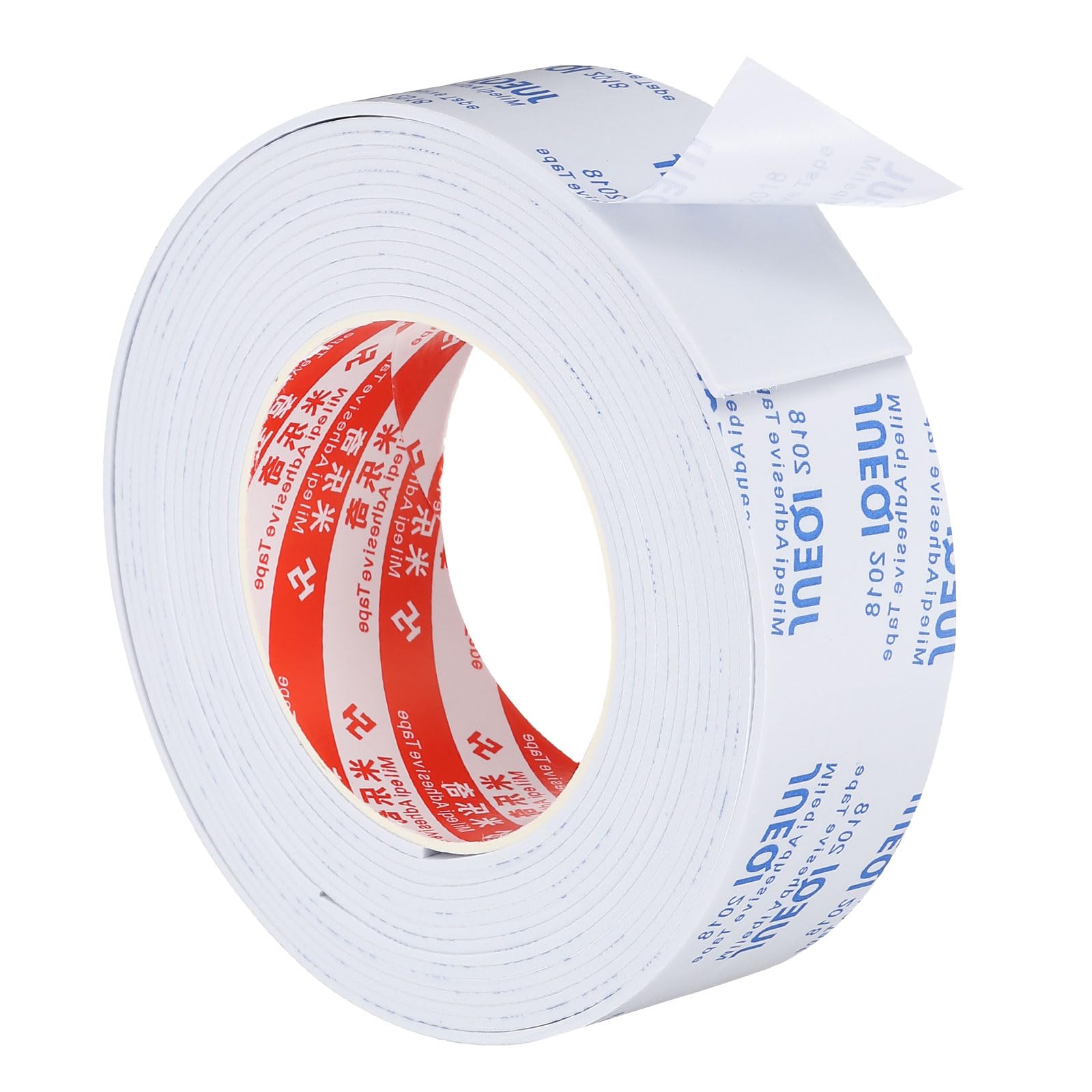 PATIKIL 5m/16.4ft Sealing Foam Tape, 40mm Wide 2mm Thick Single Sided Weather Stripping Door Furniture Seal Strip for Window Pipes Insulation, White