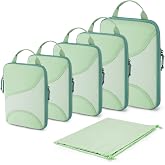 Bagsmart Compression Packing Cubes, Travel Bag Cruise Ship Essentials | Lightweight, Compressible Suitcase Organizer Set fit Standard Carry-On &amp; Checked Luggage, 6 Set, 14 Set Washable Packing Bags