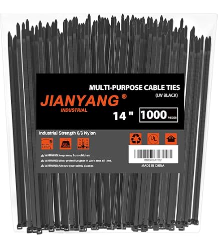8 Inch 1000 White Zip Cable Ties 40lbs Tensile Strength - Secure Projects Wit