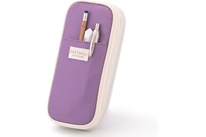 EASTHILL Big Capacity Pencil Case Large Pencil Pouch Stationery Pen Bag for Teen Girls, Purple, Simple