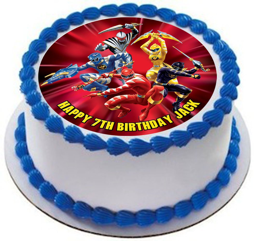 Power Rangers Personalized Cake Topper Icing Sugar Paper 7 5