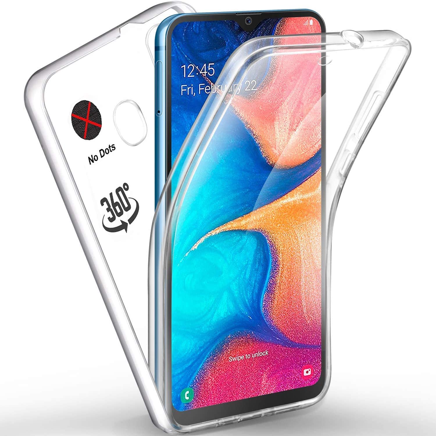 Galaxy A20s Case, Galaxy A20s Front and Back Case, Crystal Clear Transparent [ Flexible Fitting ] Slim Shockproof 360° Front and Back Full Body TPU PC Gel Case Cover For Samsung Galaxy A20s (Clear)