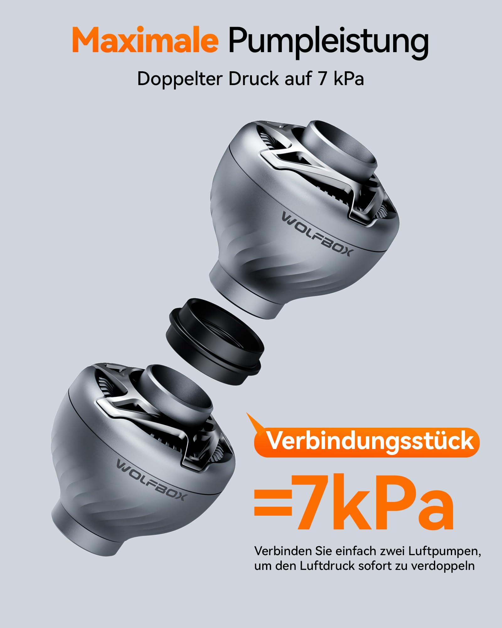 WOLFBOX MFmini Elektrische Luftpumpe, Mini USB Luftpumpe für Luftmatratze ohne Akku 32g Ultraleicht, 4,5KPA Tragbare Elektrische Pumpe 2 in 1 Aufblasen Absaugen mit 5 Düsen, Camping Schwimmring Pool 2