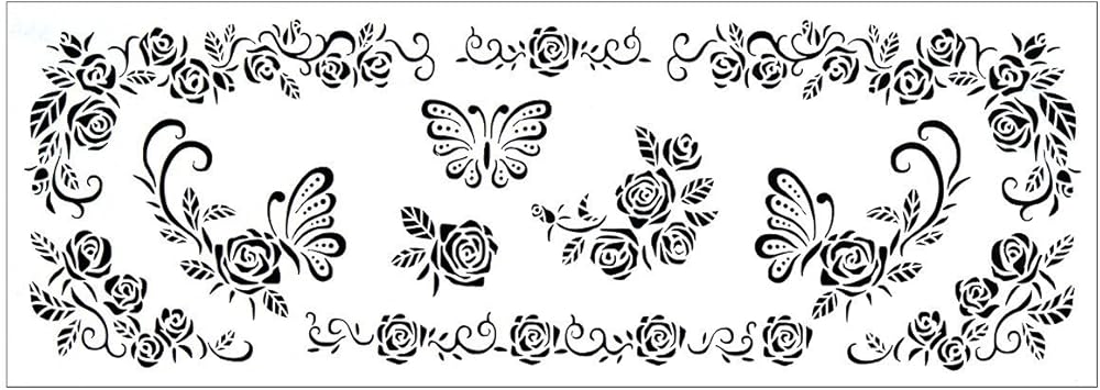 Amazon Pm 5748 ステンシルシート ローズガーデン 図案 トールペイント 材料 トールペイント 通販