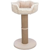 TRIXIE Boho 38.2-in Cat Tree with Thick Jute Post and Removable Bed | Indoor Cat Furniture with an Extra-Thick Jute Scratcher, Plush Platform and Cuddly Bed That Can Be Used Separately