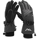 Caracaleap Ski Gloves for Men Women - Winter Snow Windproof Waterproof Skiing Snowboarding for Cold Weather Warm