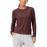 ODODOS Women's Long Sleeve Crewneck Tee - Ultra Soft odSTRATUM Tech Performance T-Shirts, UPF 50+ Everyday Pullover Tops