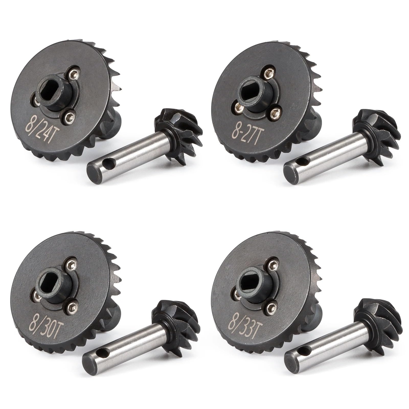 CobraCrawler Overdrive Underdrive Helical Axle Gear Set 24/8T 27/8T 30/8T 33/8T for Axial SCX10 AR44 AR45 Capra Axle VS4-10 F9 Phoenix F10 (27T 8T)