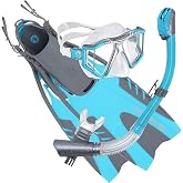 U.S. Divers Lux Mask Fins Snorkel GoPro Ready Set, Aqua with GoPro Camera Mount, Small/Medium(Men 4-8.5, Women 5-9.5)&hellip;,SR239O4343SM