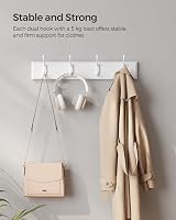 SONGMICS Set of 2 Wall Coat Racks with 16 Hooks White LHR232W01 view 5