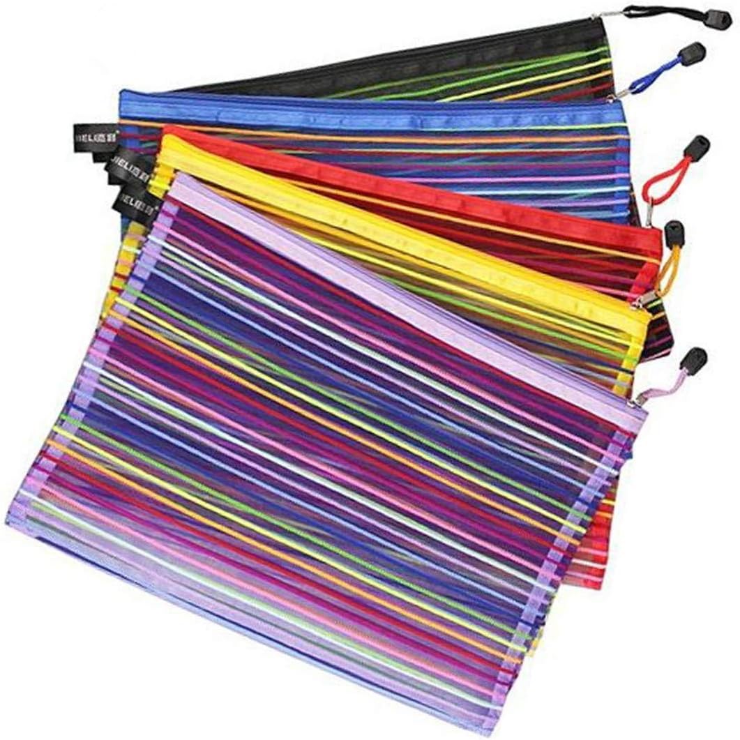 Shirley commerce 5 PCS Colorful rainbow style nylon mesh file bag