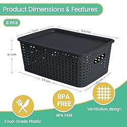 Plastic Storage Baskets with Lid-Plastic Storage