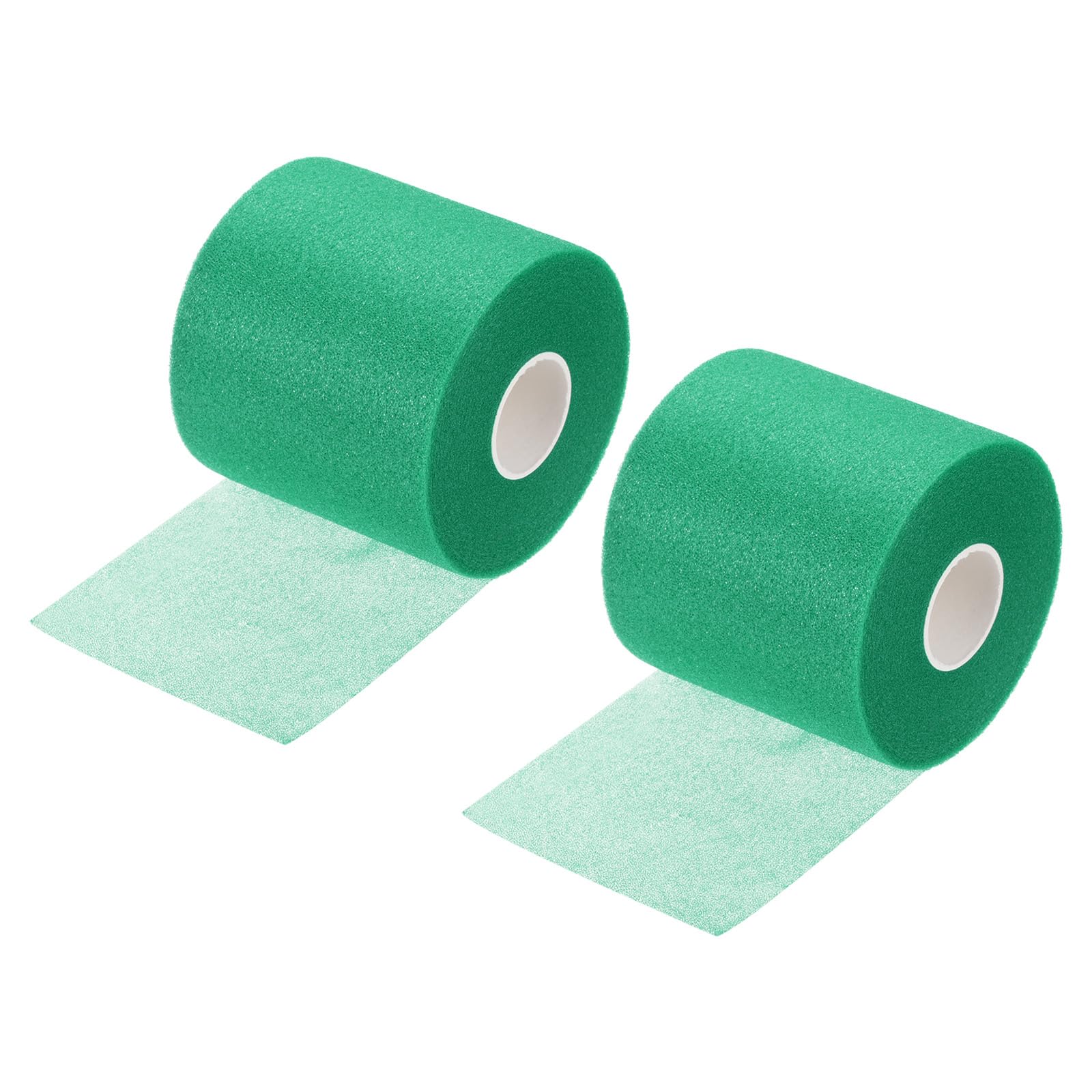 PATIKIL 30 Yard x 2.8 Inch Badminton Grip Cushion Wrap, 2 Pack PU Tennis Racket Grip Tape Backing Film Handle Anti Skid Cushion Accessories, Dark Green