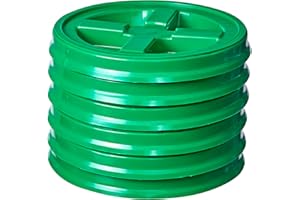 Consolidated Plastics Food Grade Gamma Seal Lids for 3.5, 5, 6 and 7 Gallon Buckets (6 Pack) BPA Free Reusable Pail Lids, Durable HDPE, Made in USA (Green)