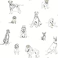 York Wallcoverings PSW1339RL Silver/Gold Dog's Life Peel and Stick Wallpaper