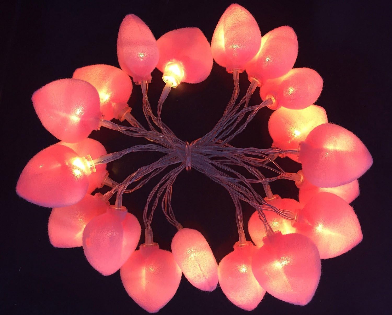 Christmas Concepts Warm White LED Flock Pink Heart Lights - Fairy Lights for Bedroom Party and Wedding (20 LED) - Image 5