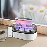 HIROGA Rain Diffuser 250ML Essential Oil Diffuser, Cloud Humidifier Rain Water Drip Humidifier with Drip Music Micro Landscape Ultrasonic Diffuser for Bedroom (White)