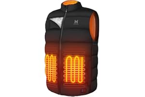 MRAWARM Heated Vest with 90% Down, 650 Fill Electric Heated Down Vest for Men Women 6 Heating Zone 3 Temperature Heating Vest