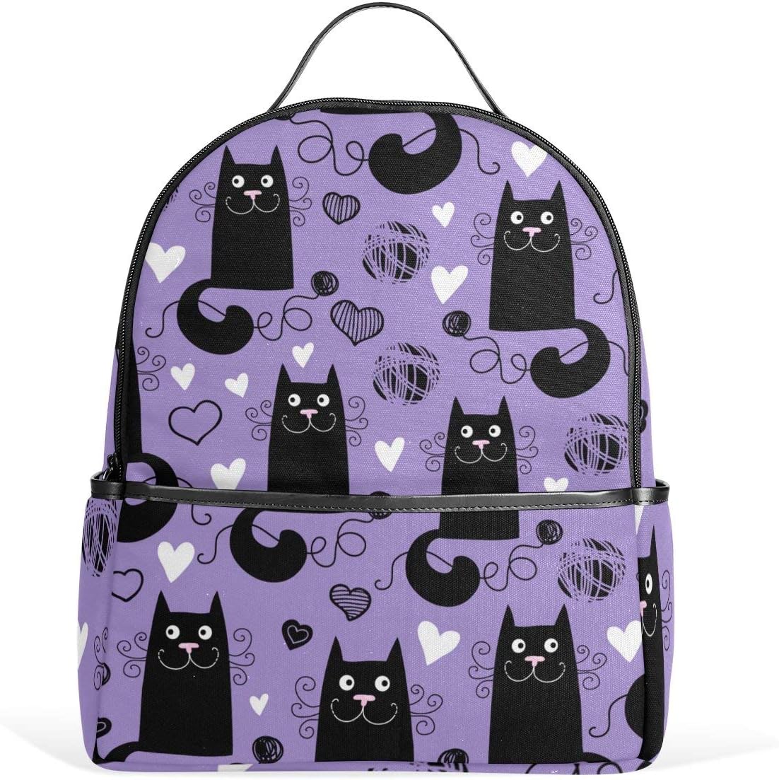 Cute Black Cats School Backpack Unique Casual Fashion Travel Hiking Bag