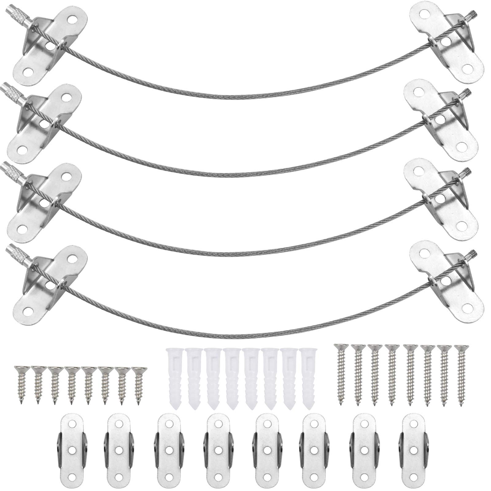 Pinsheng Anti Tip Furniture Straps(4 Packs), Metal Furniture Wall Anchors Kit, Child Pet Safety Straps, Earthquake Resistant for Baby Proofing/Pet Protecting