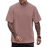 Herberton Mens Oversized T-Shirts Heavyweight Cotton Crew Neck Stretch Fashion Thick Tee Tops