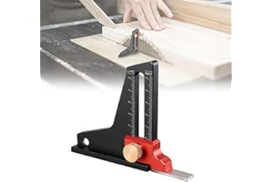 LOODMEO Saw Table Height Ruler, Table Saw Depth Measuring Ruler Double Scale, Woodworking DIY Height Measurement Tool (Reddish Black)