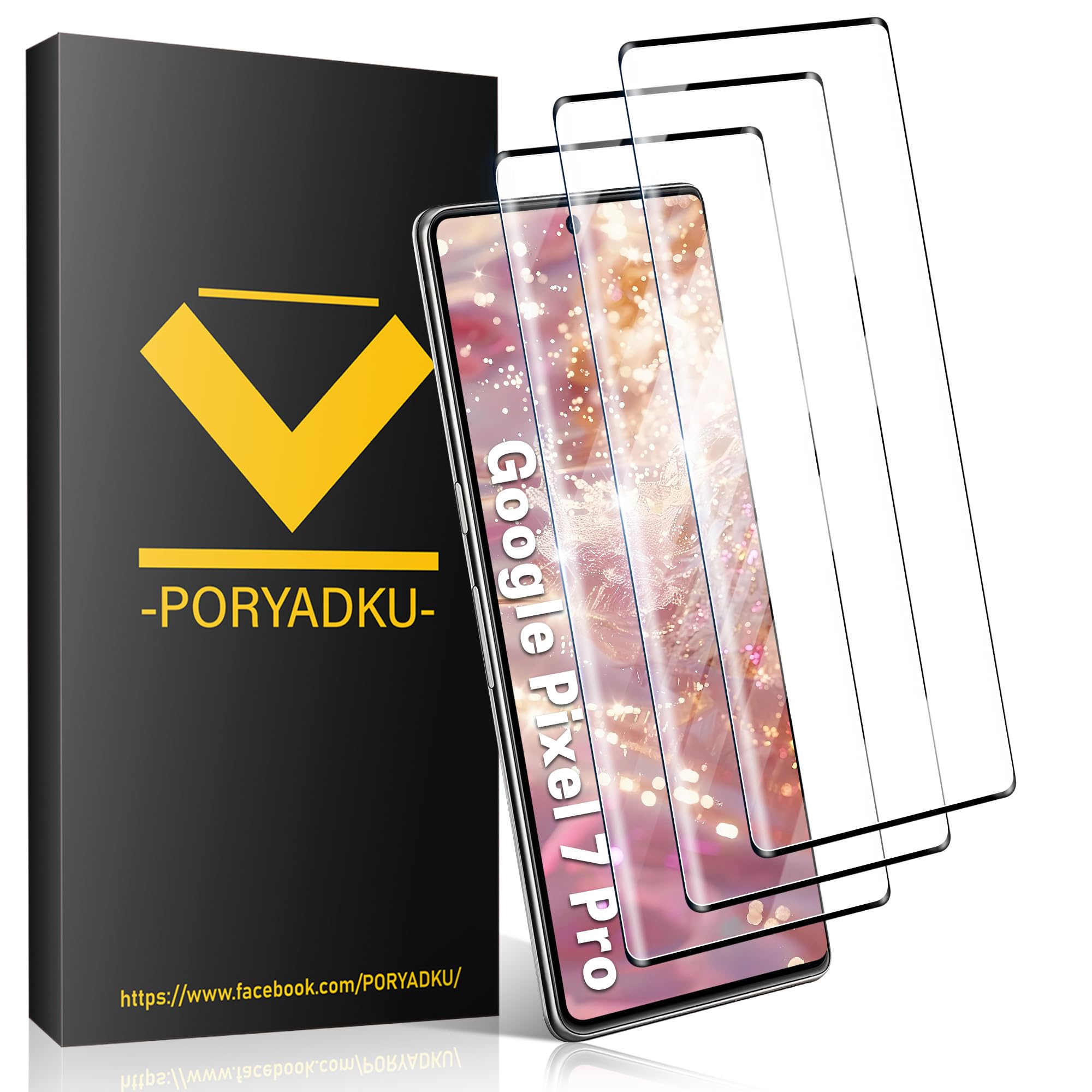 Photo 1 of 3 Pack For Google Pixel 7 Pro Screen Protector[6.7 Inch] Tempered Glass, HD Clear Anti Scratch, Fingerprint Compatible with Pixel 7 Pro 5G Glass Screen Protector