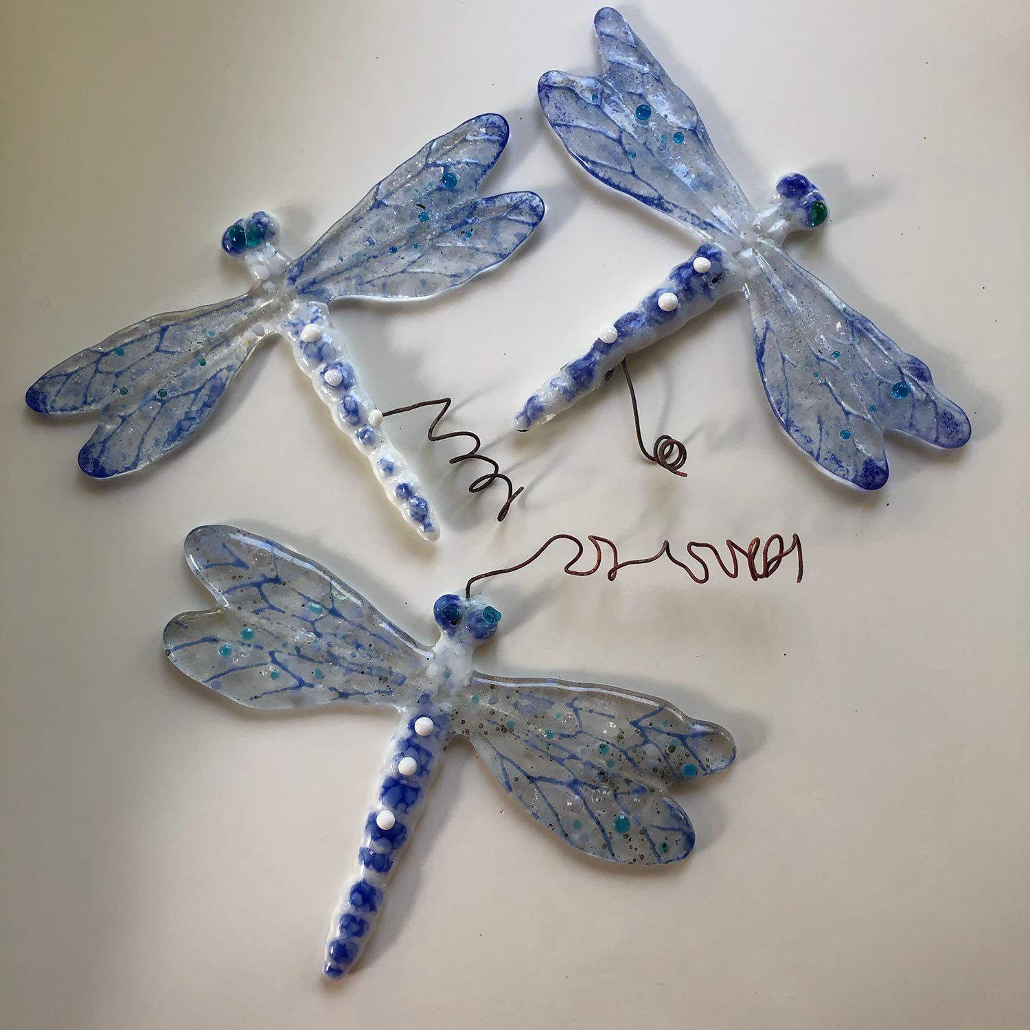 Amazon Com Dragonfly Suncatcher Glass Iridescent Garden Decor