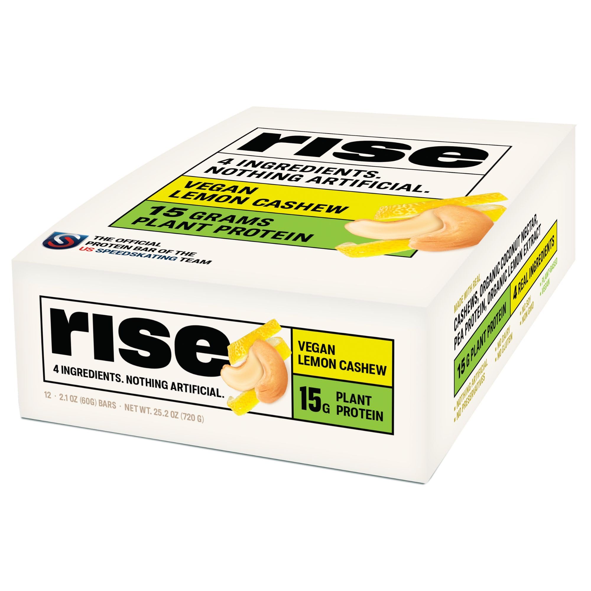 Rise Foods Protein Plus Bar Lemon Cashew - 12 Bars